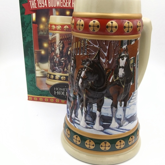 Vtg ‘94 Budweiser holiday stein collection, hometown holiday by Bud Kemper - Picture 8 of 8